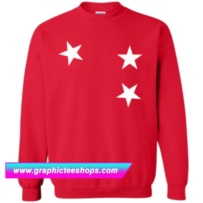 sweatshirt with stars on sleeves