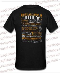 Kings Are Born In July T Shirt Back